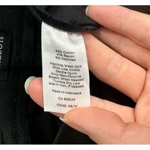 Talbots Skinny Ankle Pants Black Sz 8P Mid Rise Tapered Pull On Trouser EUC - Picture 7 of 9